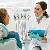 a woman receiving dental treatment